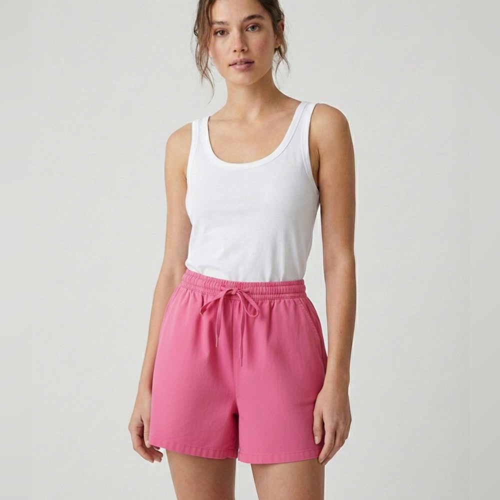 Mango Pink Drawstring Women Shorts size L